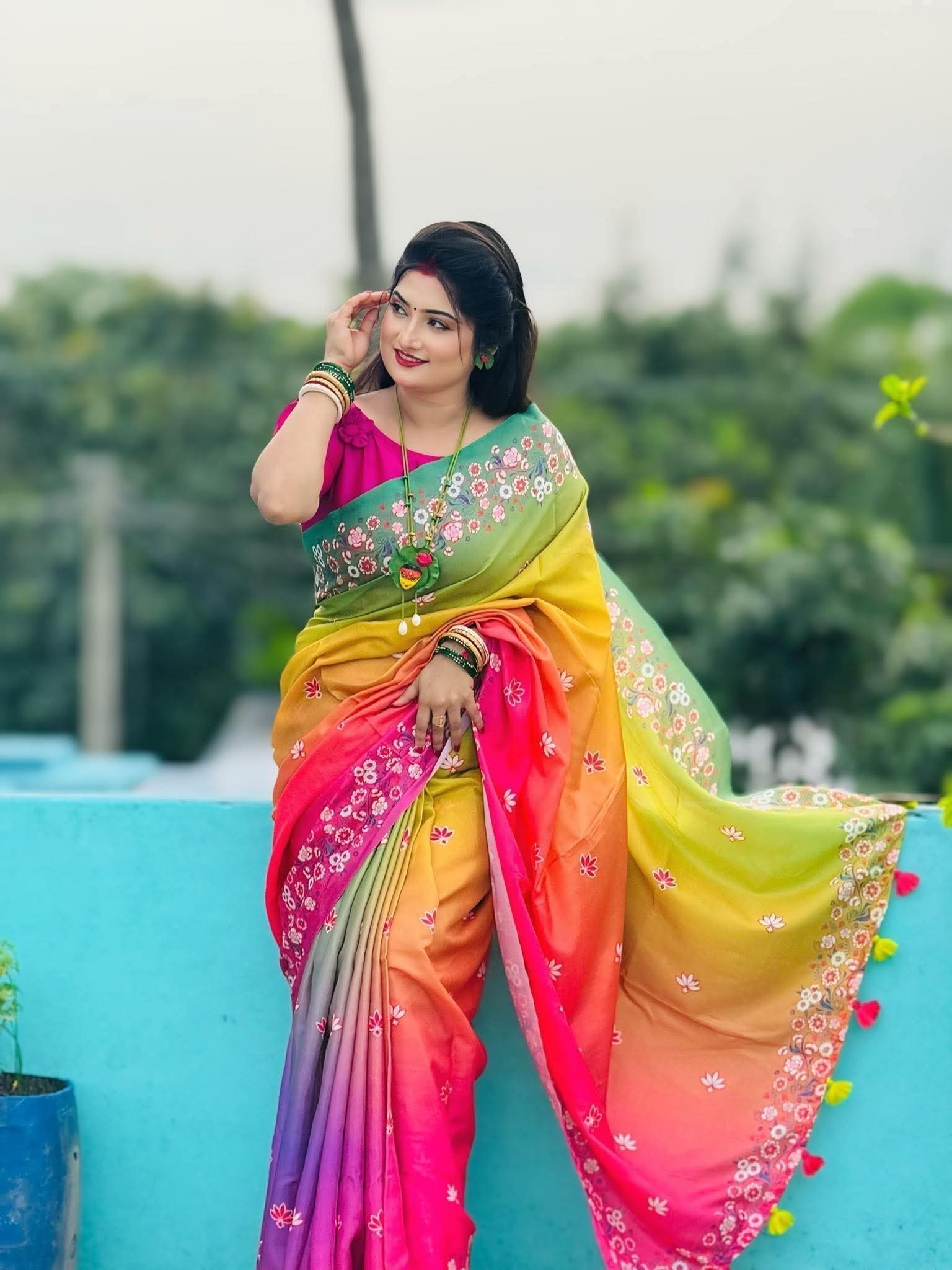 Japani Silk Saree With Blouse Piece
