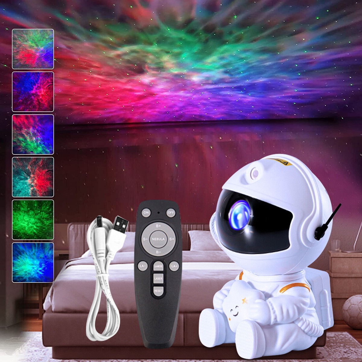 Mini Astronaut Galaxy Projector – Nebula Star Night Light